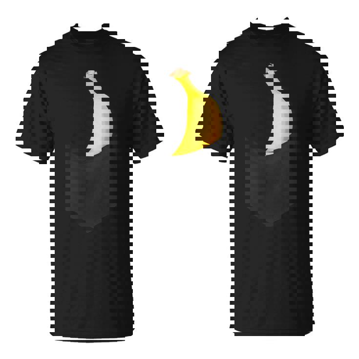 ポケットに入ったバナナフルーツ、胸に面白いバナナ。 Tシャツ