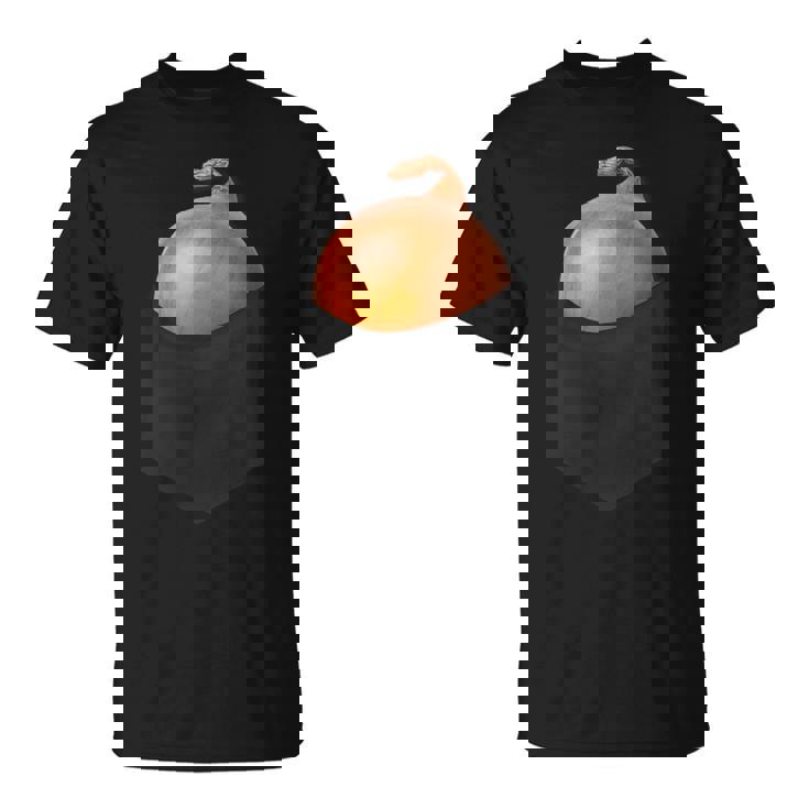 ポケットに入った玉ねぎ、胸に面白い玉ねぎ。 Tシャツ