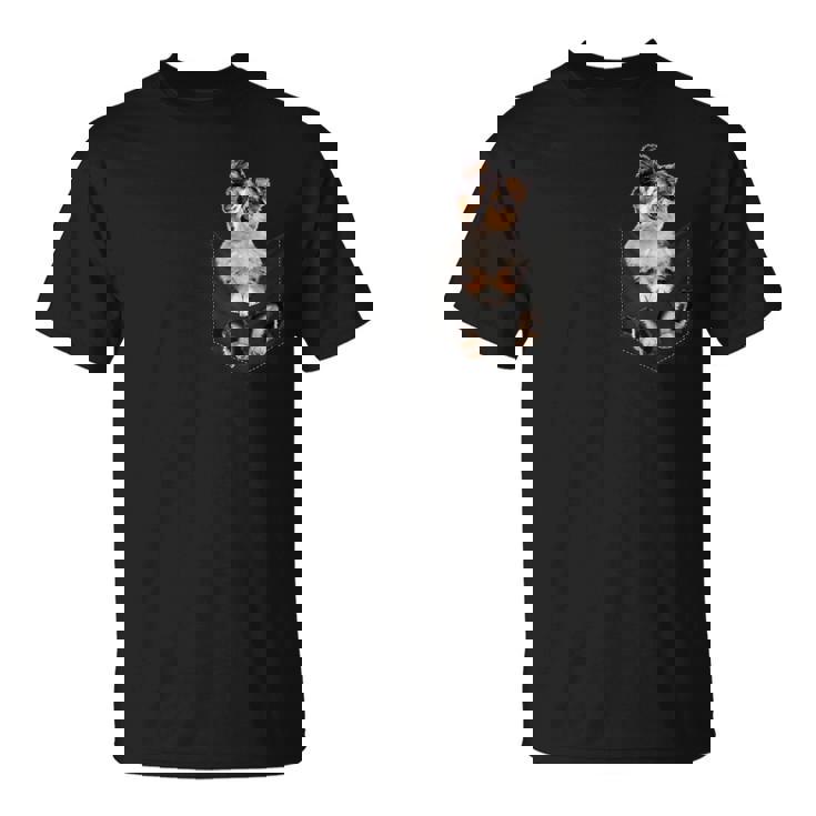 ポケットに入った面白いシェットランドシープドッグ シェルティー愛好家に Tシャツ