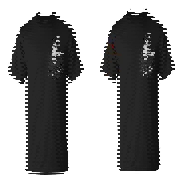 ポケットに入った面白いボーダーコリー ボーダーコリー愛好家に Tシャツ