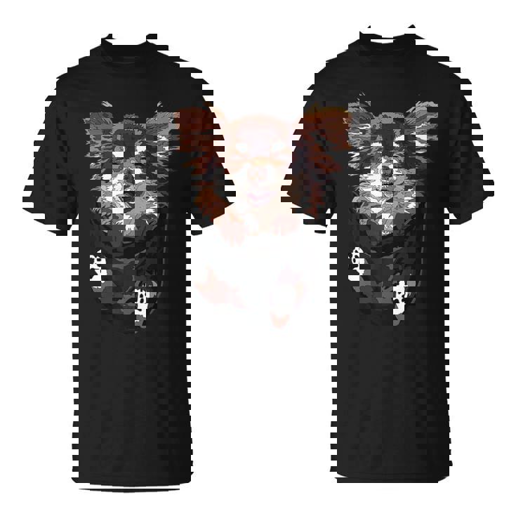 ポケットの中のチワワ 面白い チワワ 長髪 犬好き Tシャツ