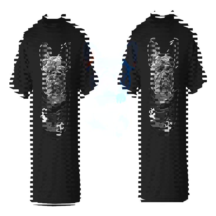 ポケットの中の面白いフレンチフレンチ犬好きフレンチブルドッグ Tシャツ