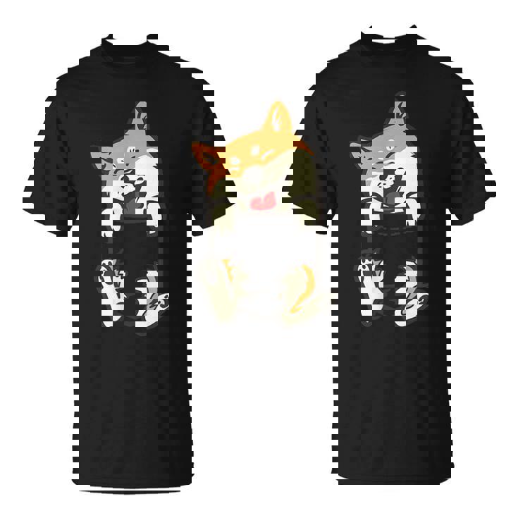 ポケット柴犬 足 かわいい犬 秋田犬愛好家 ギフト Tシャツ