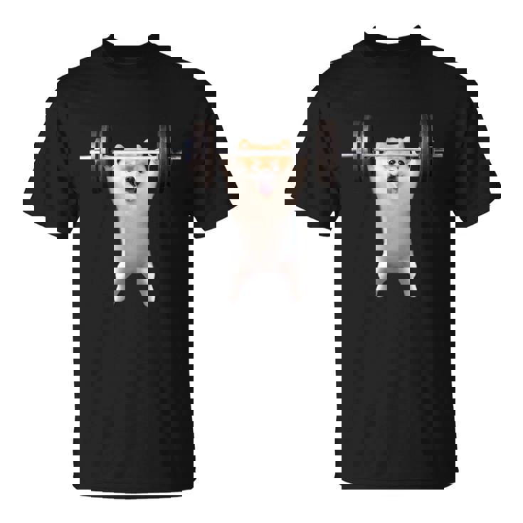 ポメラニアン イヌ 面白いtシャツ 犬 筋トレ 文字入り メンズ おもしろ 面白い 服 グッズ 文字tシャツ ネタ Tシャツ