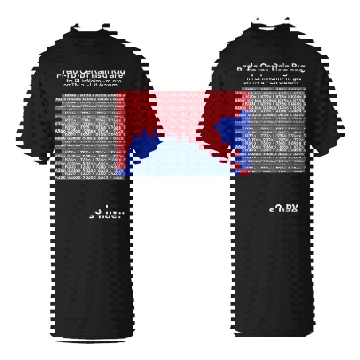 ポーカー Btn ハンドレンジ プリフロップ カジノ おもしろ シンプル 文字入り ユーモア おふざけ オシャレ Tシャツ