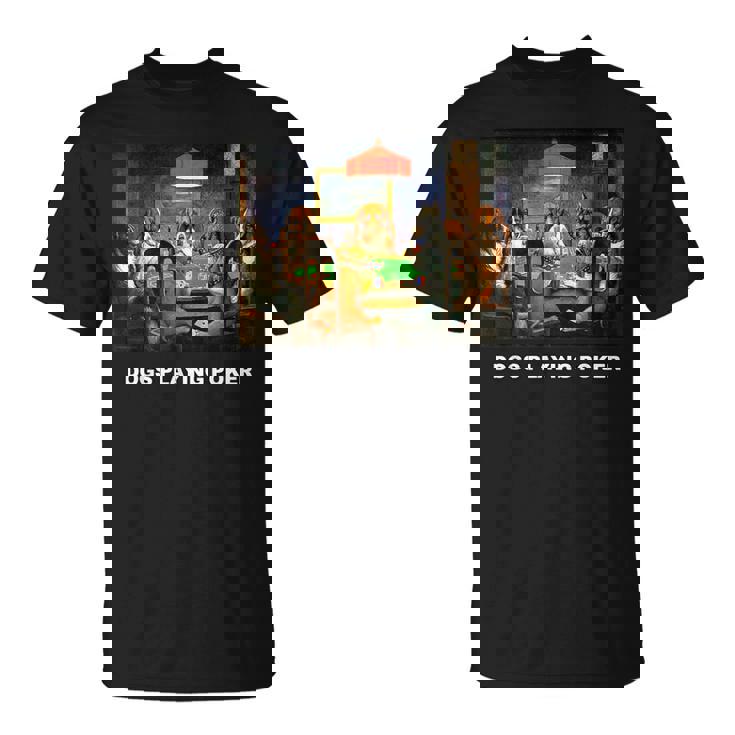 ポーカーをする犬 クラシックアートワーク アートワーク 犬 子犬 Tシャツ