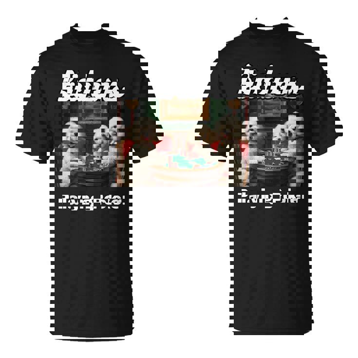 ポーカーをする犬 ビション・フリーゼ ビション・フリーゼの犬種 Tシャツ