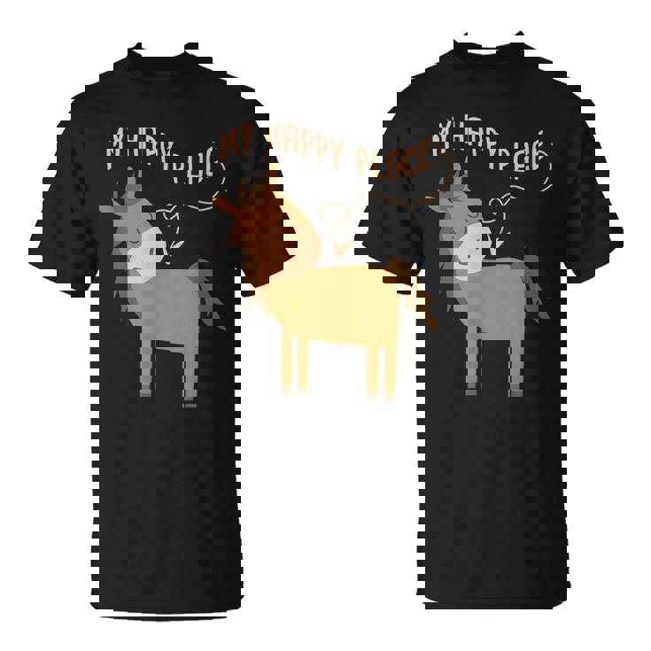 マイハッピープレイス I 馬好き I 乗馬 I 馬術用の馬 Tシャツ