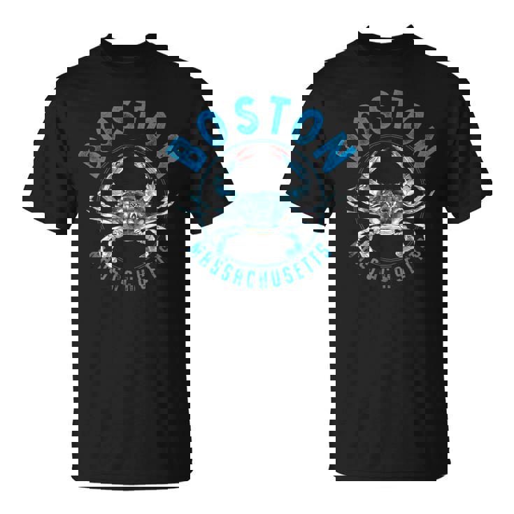 マサチューセッツ州ボストン ブルーカニのデザイン Tシャツ