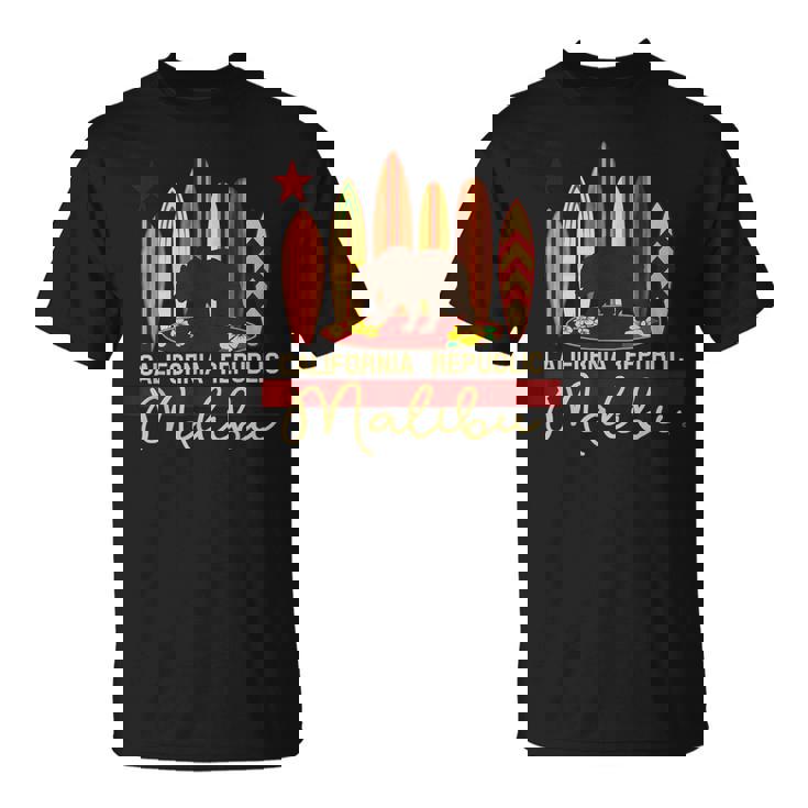 マリブ カリフォルニア リパブリック ベア サーファー 記念品 Tシャツ