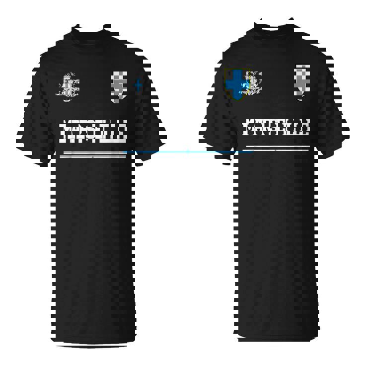 マルセイユ スポーツサッカージャージ フラッグ フットボール Tシャツ