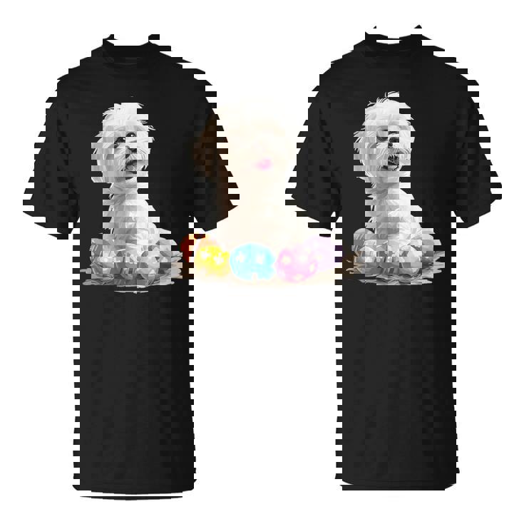 マルチーズ 犬 犬種 ハッピーイースター メンズ レディース キッズ Tシャツ