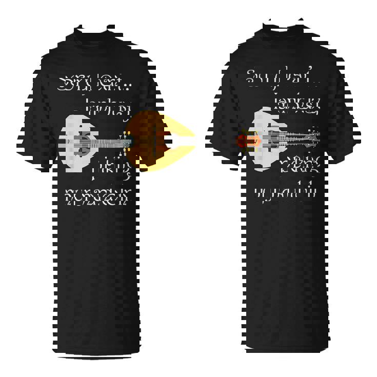 マンドリンピッキング ミュージシャン 音符 フォークミュージック Tシャツ