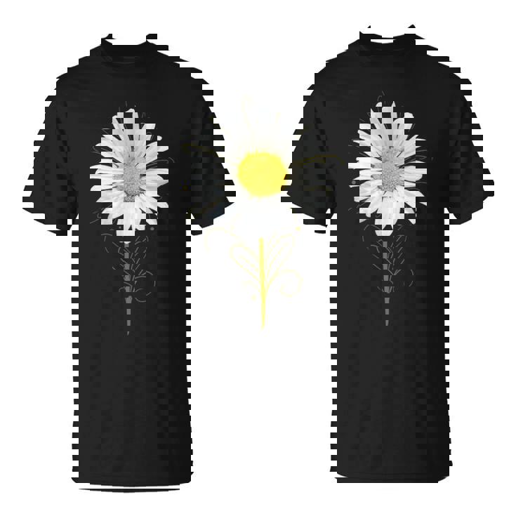 マーガレット ミクストメディア 美しい夏の花 ボタニカルアート Tシャツ