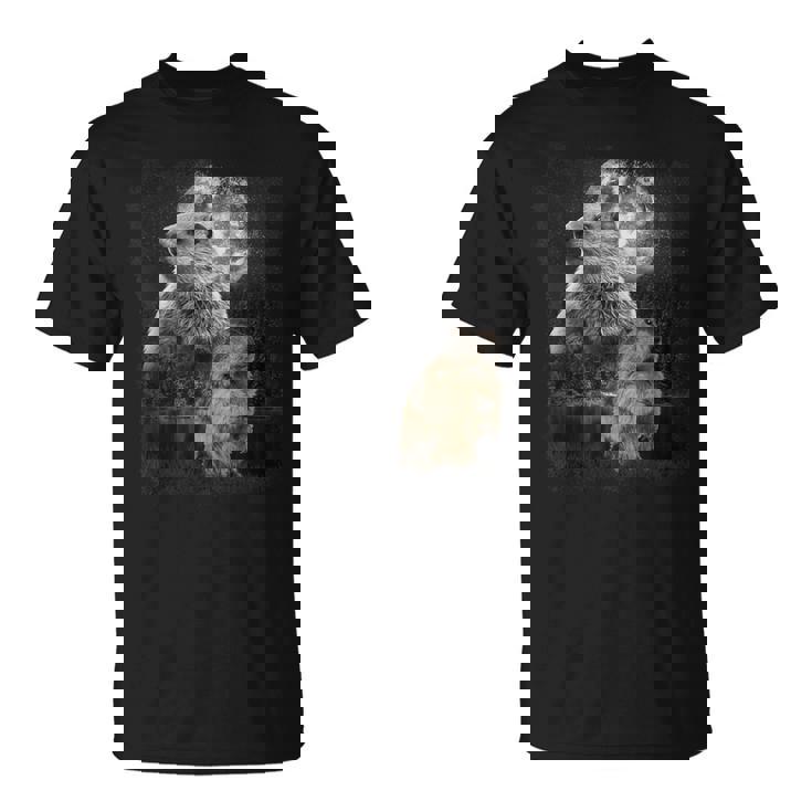 マーモット イラスト ムーン マーモット げっ歯類 マンケイ Tシャツ