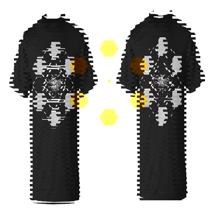 ミツバチユーモア六角形ナチュラルスタイル Tシャツ