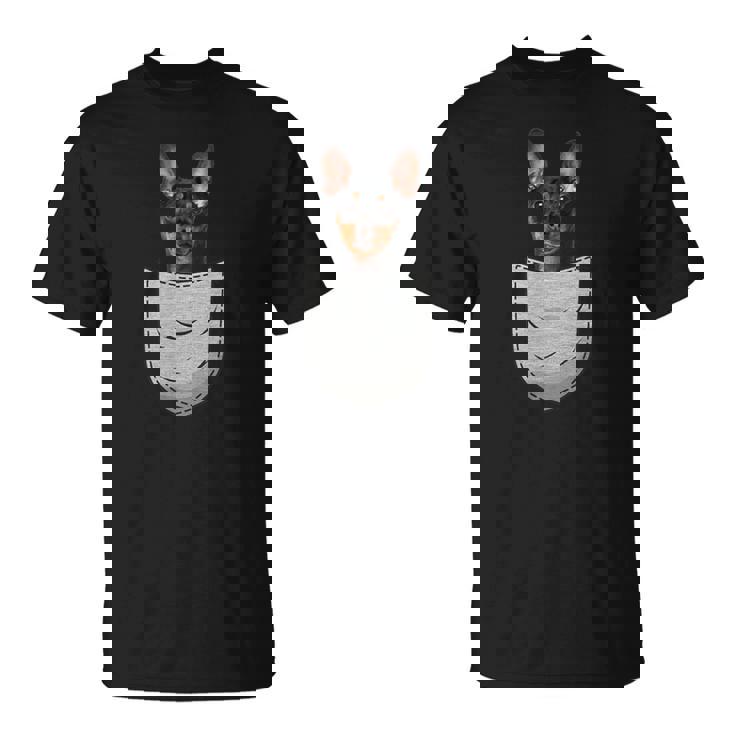 ミニチュア・ピンシャー 胸ポケット みんぴん Tシャツ