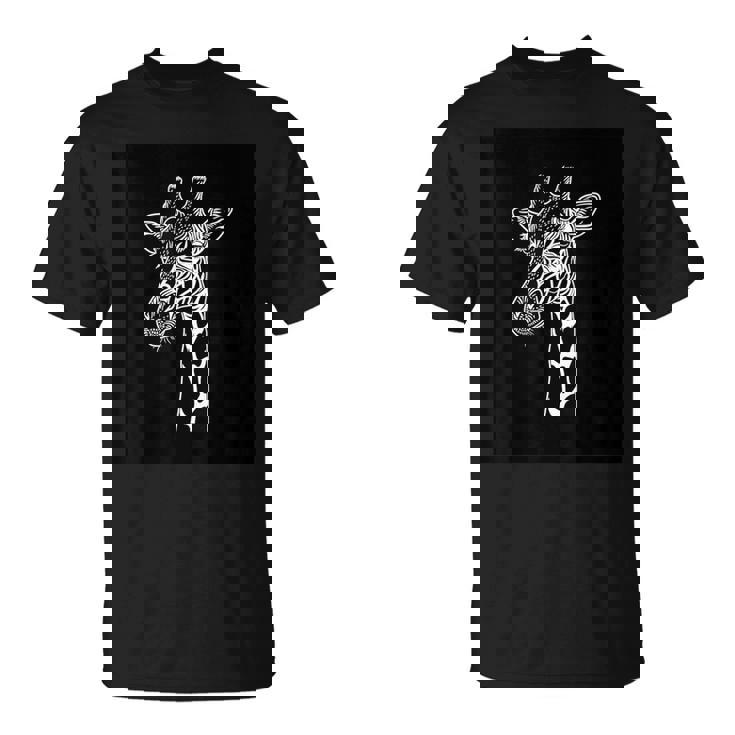 ミニマリストなブラック&ホワイトのキリンデザイン。 Tシャツ