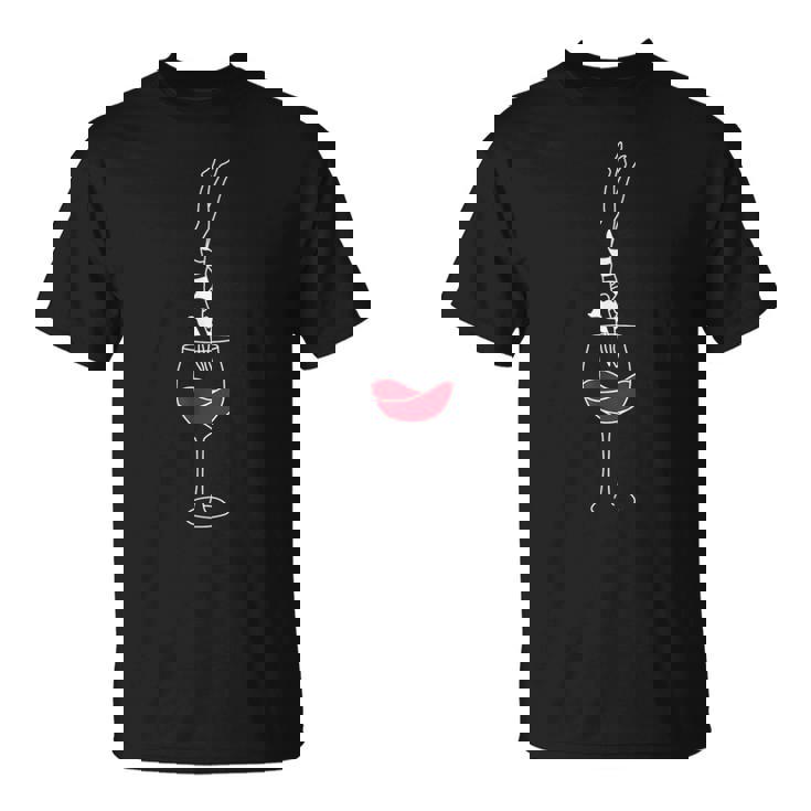 ミニマリズム ワインヘッド ジャンプ イラスト ヴィノ ギフトアイデア Tシャツ