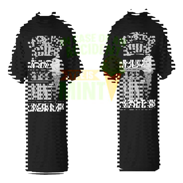 ミントチョコチップフレーバー ワッフルコーン ミントアイスクリーム Tシャツ