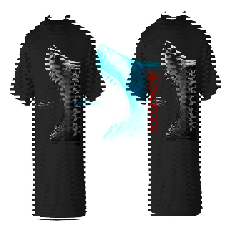 メガロドン モチーフ 原始のサメ サメ 鮫 略奪的な魚 背びれ メガロドン Tシャツ