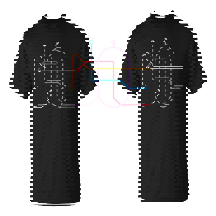 メトロ 名古屋 全線 線路図 列車 地下鉄 Tシャツ