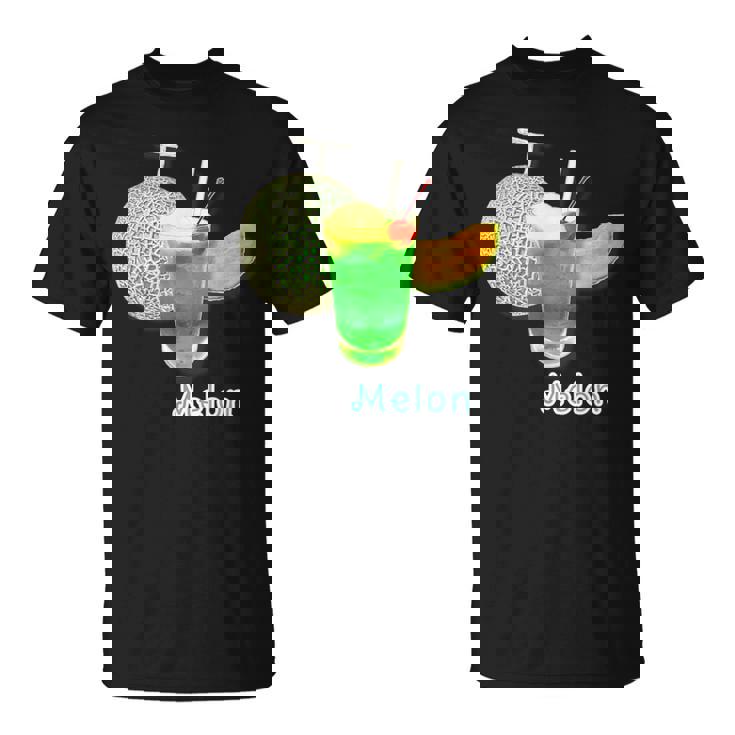 メロン 3 Melon メロンソーダ クリームソーダ カット 『デリシャス フルーツ』果物 リアル 面白い イラスト Tシャツ
