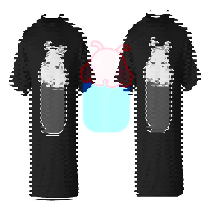 メンダコ（いん ざ ポケット）ワンポイント 胸【どうぶつフレンズ】ゆるくて かわいい 動物 グッズ イラスト 面白い Tシャツ