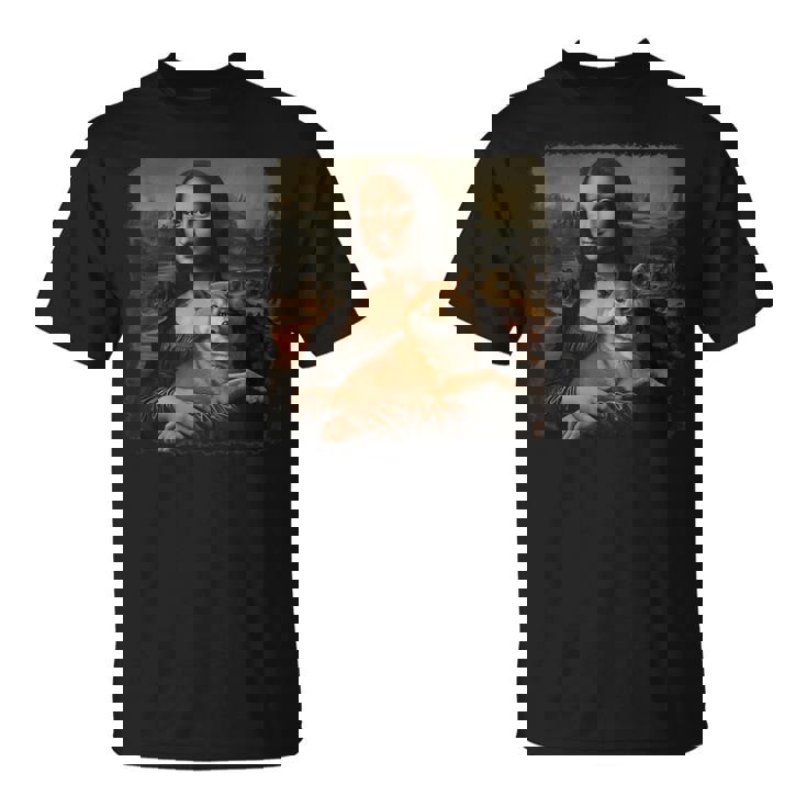 モナリザ 犬と一緒に 面白い 柴犬 アート 絵画 Tシャツ