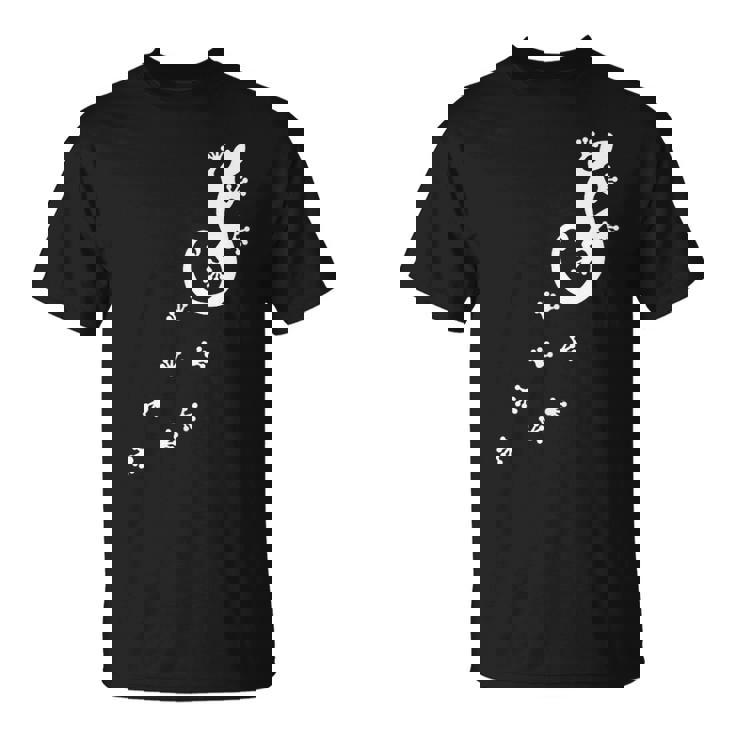 ヤモリ、トカゲ、サンショウウオ、爬虫類、動物、幸運、運勢、 足跡、足 Tシャツ