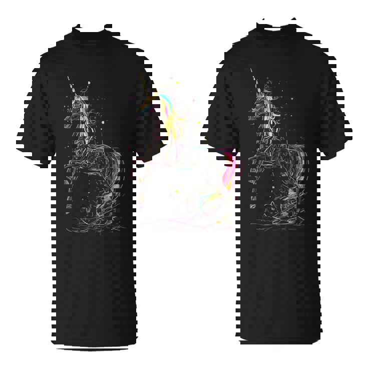 ユニコーン 虹 動物 モチーフ アートワーク ユニコーン Tシャツ