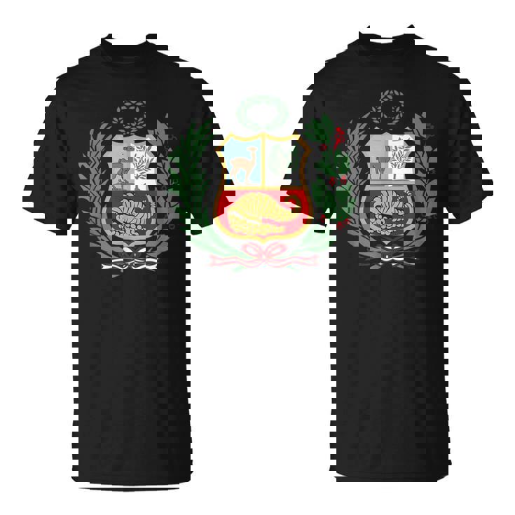 ユニセックス ペルーポロ ペルーストライプ レッド フットボール サッカー クレスト Tシャツ