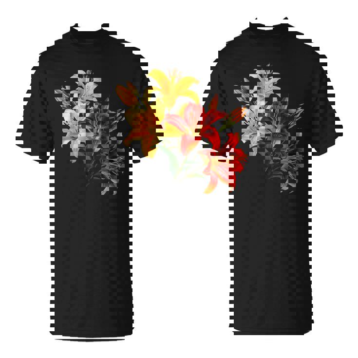 ユリの花 恋人の日 ユリ ホームフラワー ガーデンデザイン Tシャツ