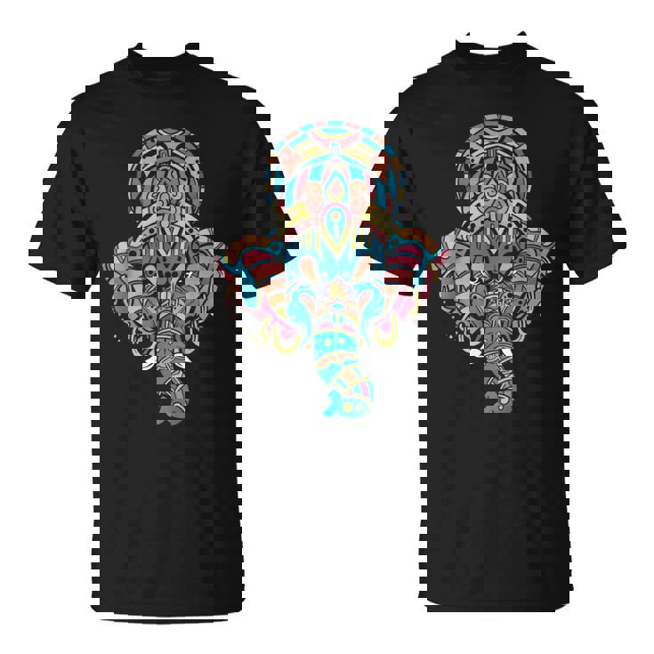 ヨガスピリチュアルヒンドゥー教象神ガネーシャ瞑想 Tシャツ