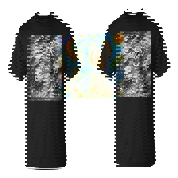 ヨークシャーテリア 星月夜シャツ ヴィンセント・ヴァン・ゴッホ ヨーキー Tシャツ
