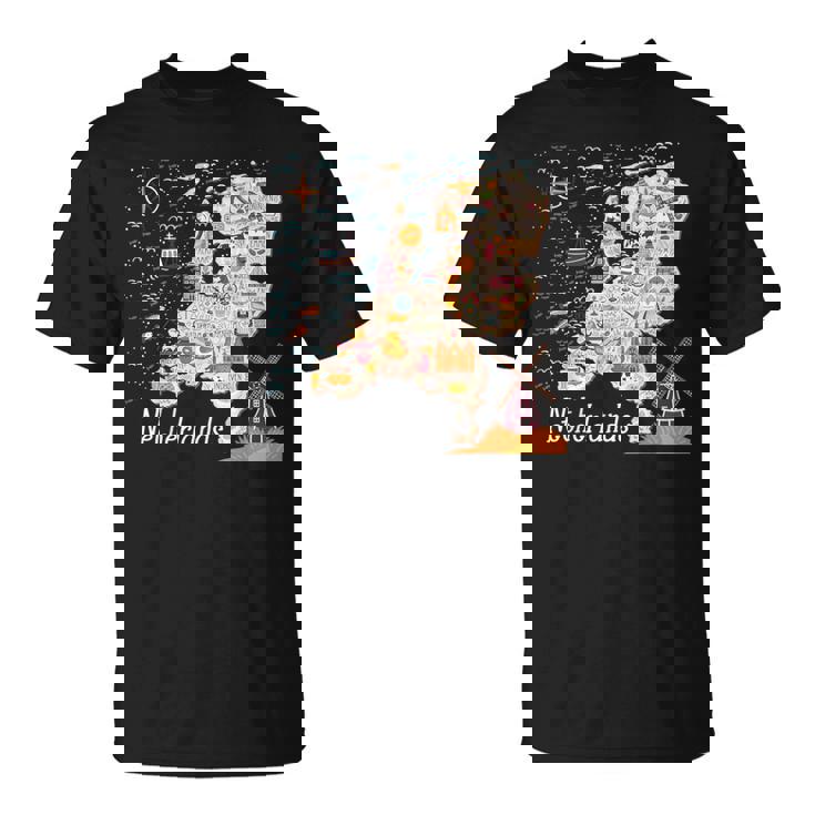 ヨーロッパ オランダ 地図 オランダ アムステルダム バケーション お土産 Tシャツ