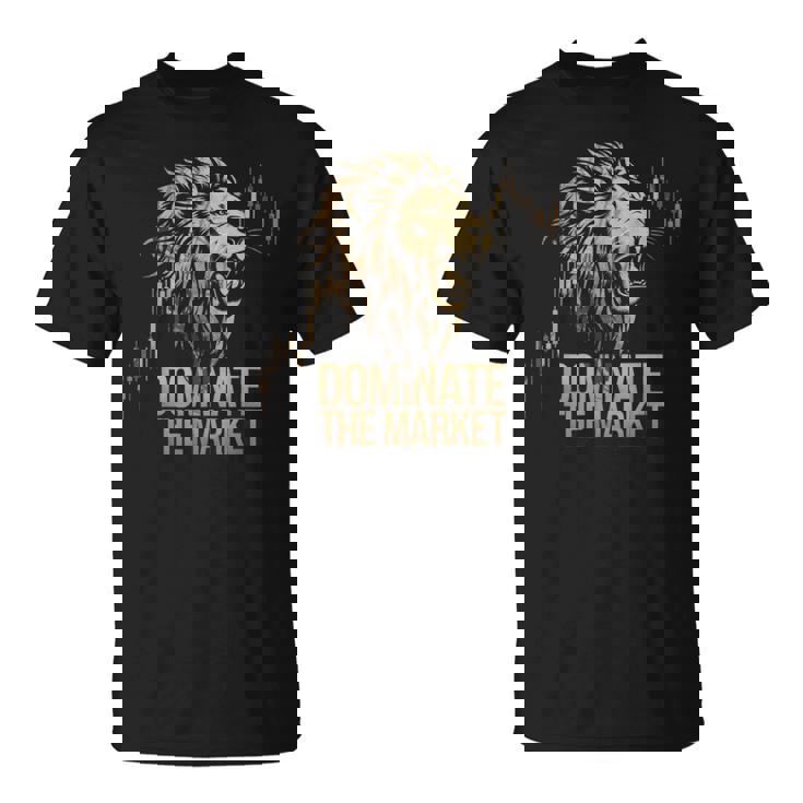 ライオントレーダーが市場を支配するローソク足チャートトレーダー Tシャツ