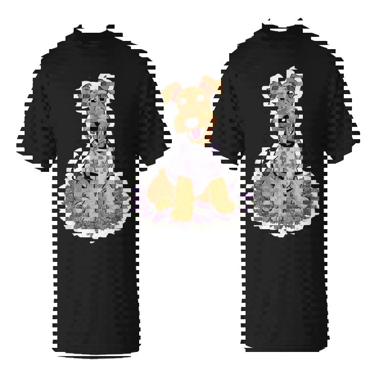 ライラックのエアデール テリア Tシャツ