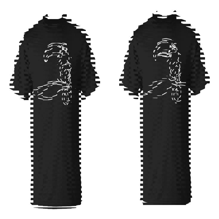 ラインアート 鳥類学者オオハシ Tシャツ