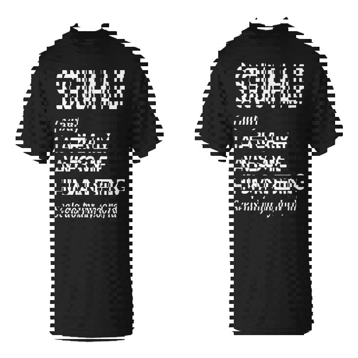 ラグビー選手の定義 面白い スクラムハーフ Tシャツ