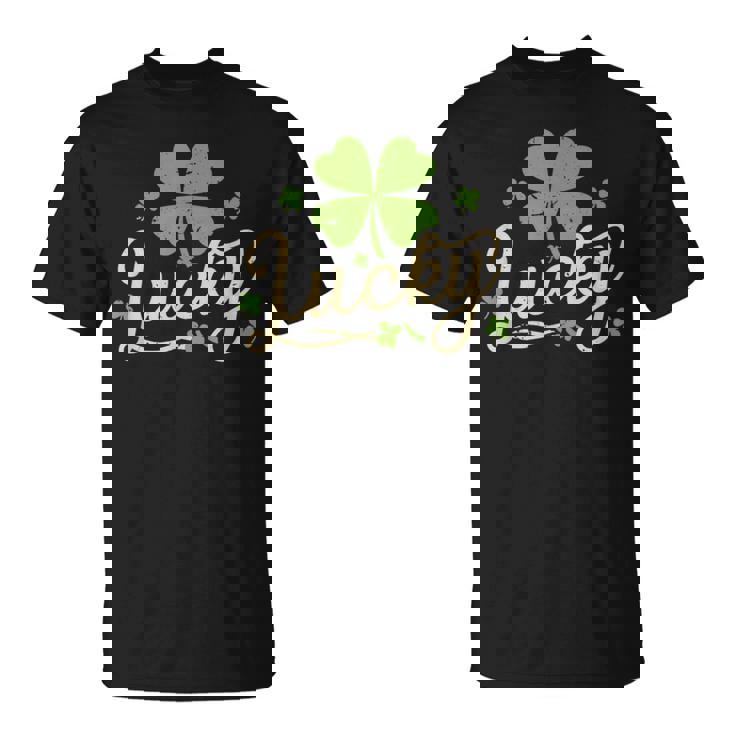 ラッキーシャムロック 四つ葉のクローバー 聖パトリックの日 Tシャツ
