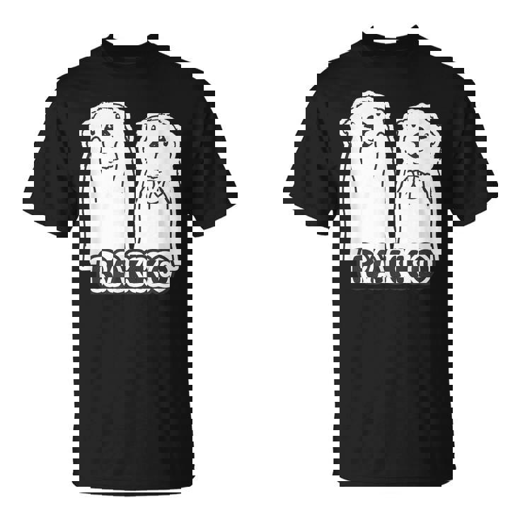 ラッコ《ともだち・かい と かお》2匹 シンプル イラスト【どうぶつフレンズ】動物 ゆるくて かわいい キャラクター Tシャツ