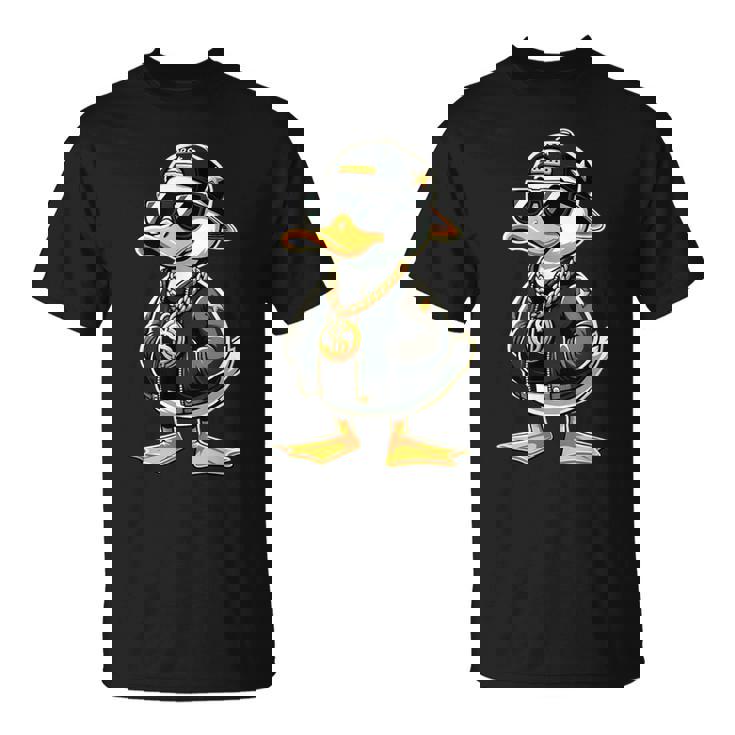 ラッパー スタイルの黄色いアヒルの子 ヒップホップ アヒルの子 Tシャツ