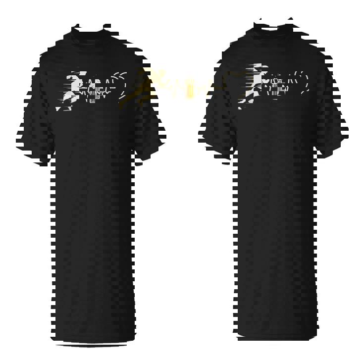ランニングビールマン ユーモア ランニング 面白いギフトアイデア Tシャツ
