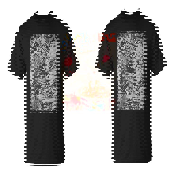 ラーメンヌードル 猫 ヴィンテージ 日本 Hip Hopヒップホップ かわいい オタク レトロ 猫 マンガ アニメ Tシャツ