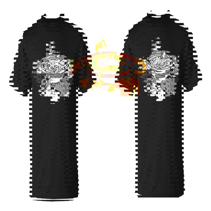 ラーメン寿司ウェルシュ・コーギー・ペンブローク犬 Tシャツ