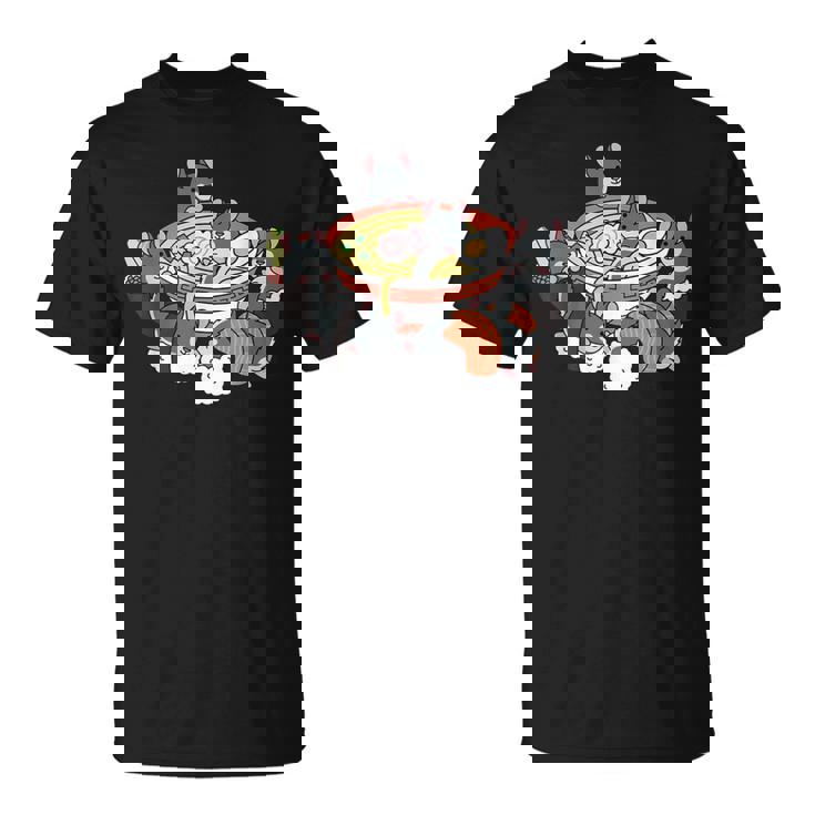 ラーメン寿司チンチラペット Tシャツ