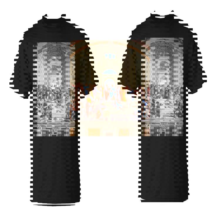 ルネッサンス名画 アテネの学校 Tシャツ