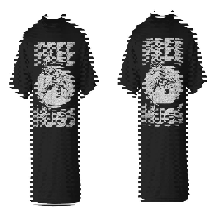 レスリングシャツ 面白いフリーハグレスリング Tシャツ