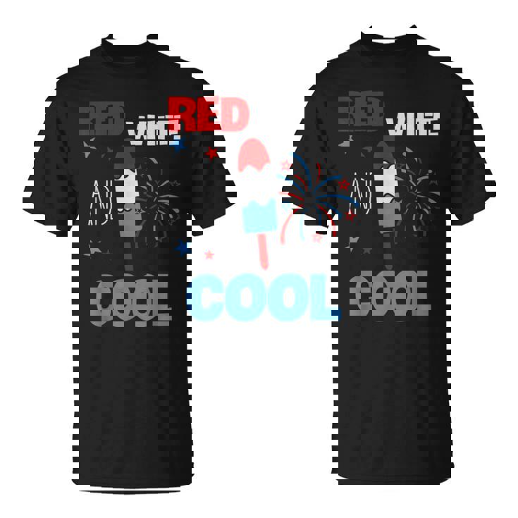 レッド ホワイト クールなアメリカ国旗 アイスキャンディー 面白い 7月4日 Tシャツ